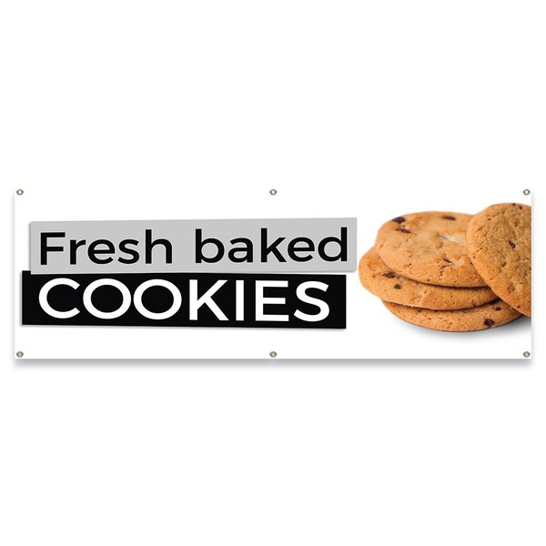 Signmission Fresh Baked Cookies Banner Concession Stand Food Truck Single Sided B-72-30064 - main